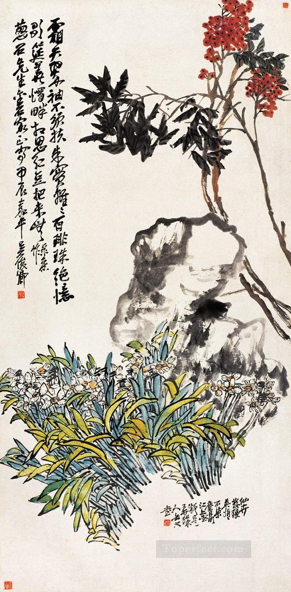 Wu cangshuo green old China ink Oil Paintings